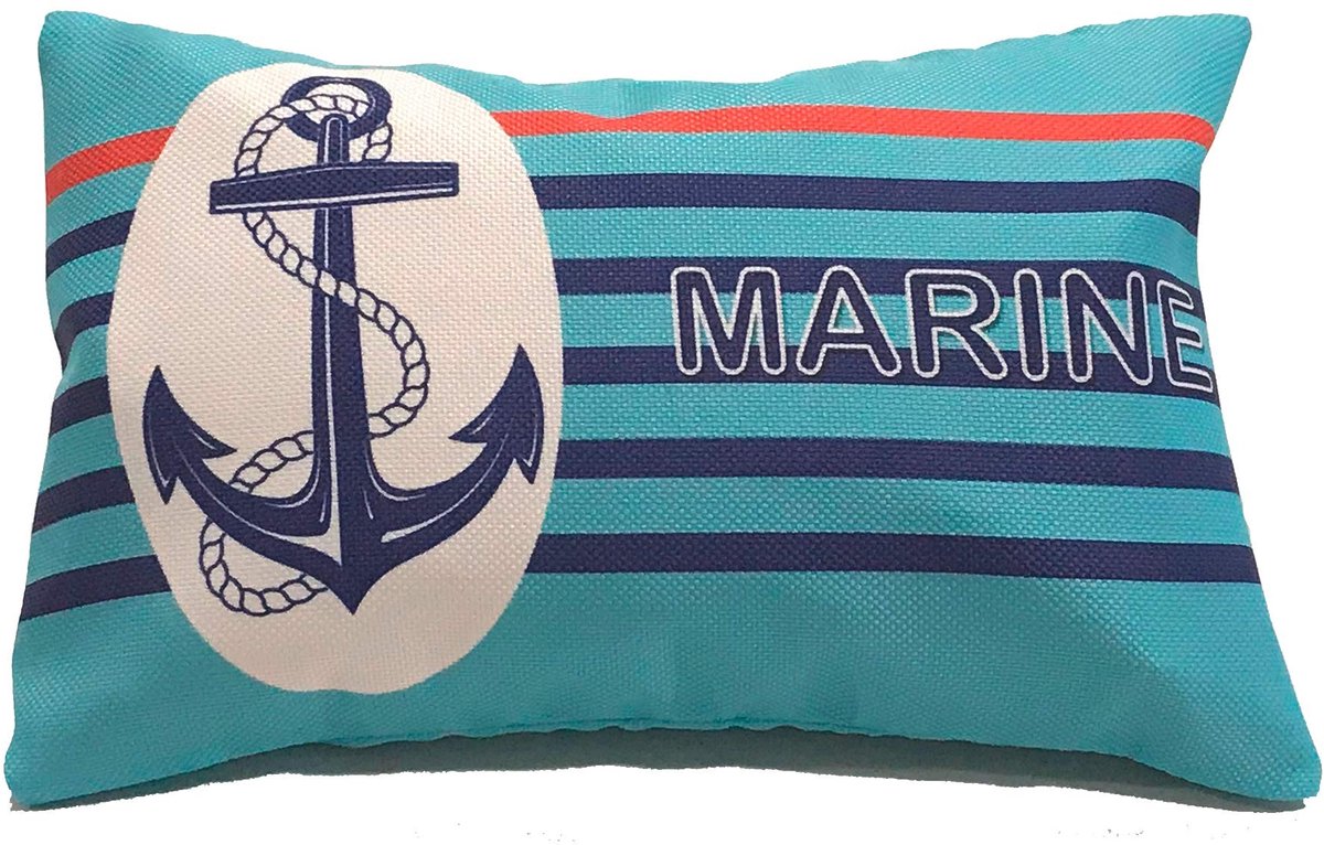 Opblaasbaar kussen met dubbele hoes - Ideaal voor strand en reizen - Blauw
