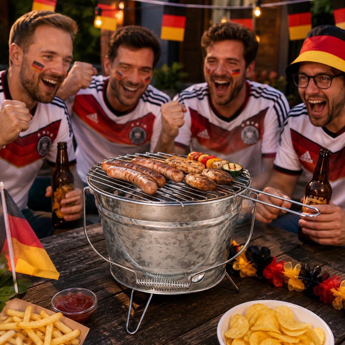 Mobiele Picnic Grill - Mini Grill Bucket Diameter 27 x H 22 cm