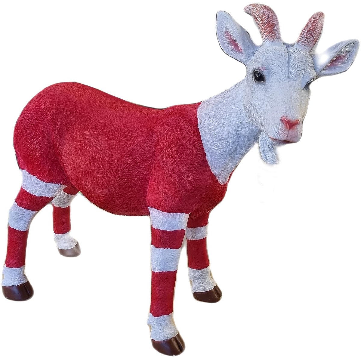 Geitenbok Decoratie Figuur - Rood/Wit