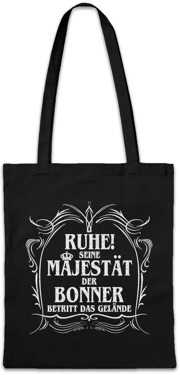 Hipster Tas met Vintage Print - Zwart