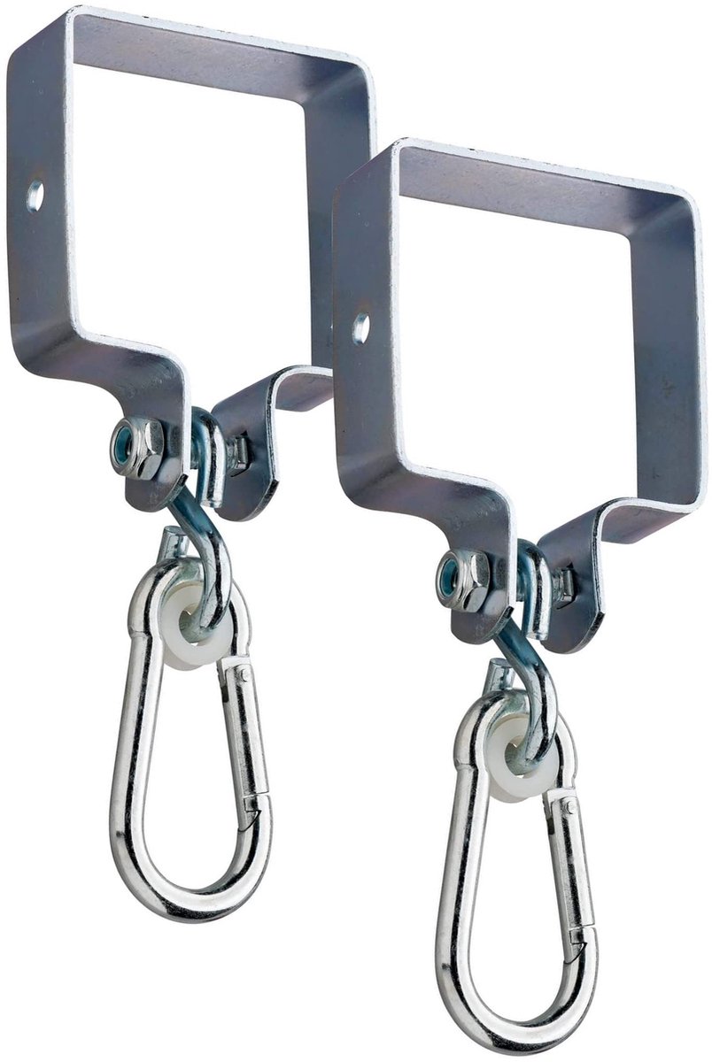 Set van 2 Swinghaken met Karabijnhaak - Voor Houten Frame 9 x 9 cm