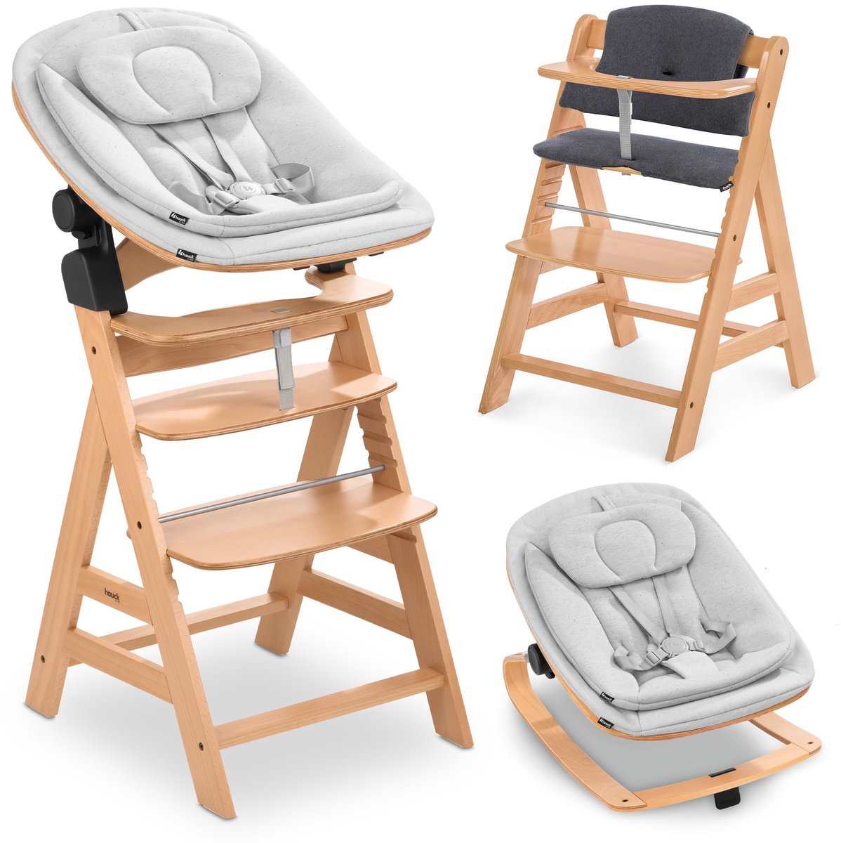 Alpha+ Newborn Baby Chair - Eco Bouncer met Kussen en Bevestiging - Nature
