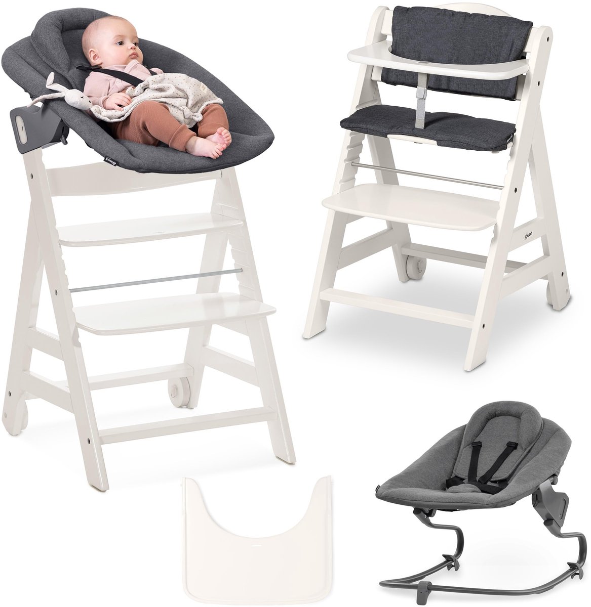 Beta+ Newborn Set - Kinderstoel met Verstelbare Rugleuning - Wit