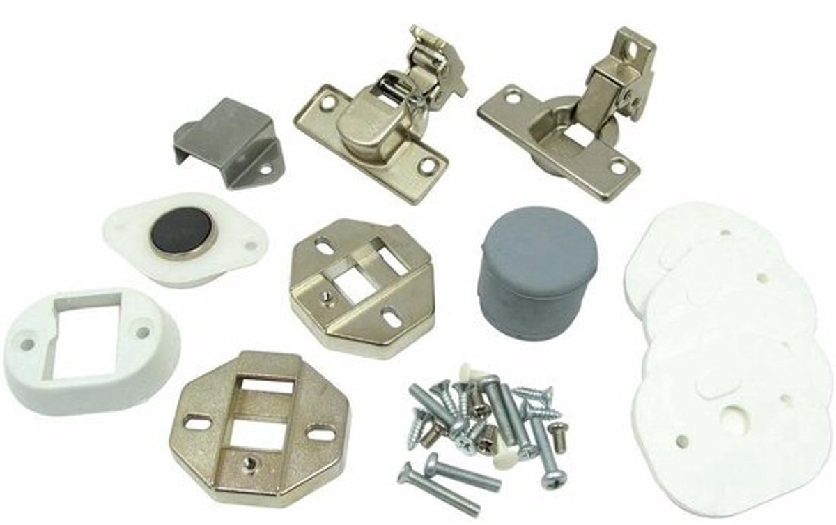 Wasmachine Deur Scharnier - Kastdeur Scharnier Kit - Apparaat Reparatie - Origineel Vervangingsonderdeel - 54885 g - Zilver