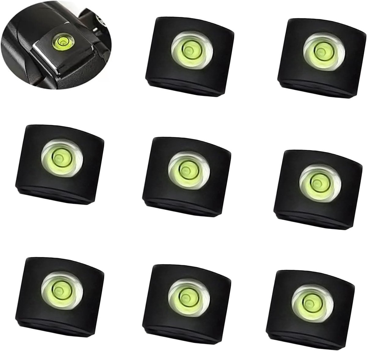 Hot Shoe Bescherming met Spirit Level voor Camera's zoals Sony A6500, A6300, A6000, Canon, Nikon en Panasonic - 8 Stuks