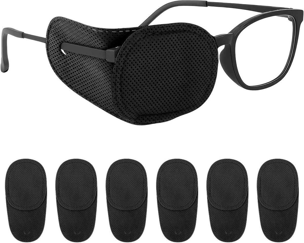 Herbruikbaar oogmasker voor volwassenen en kinderen, afdekking voor amblyopie en strabisme, zwart 6