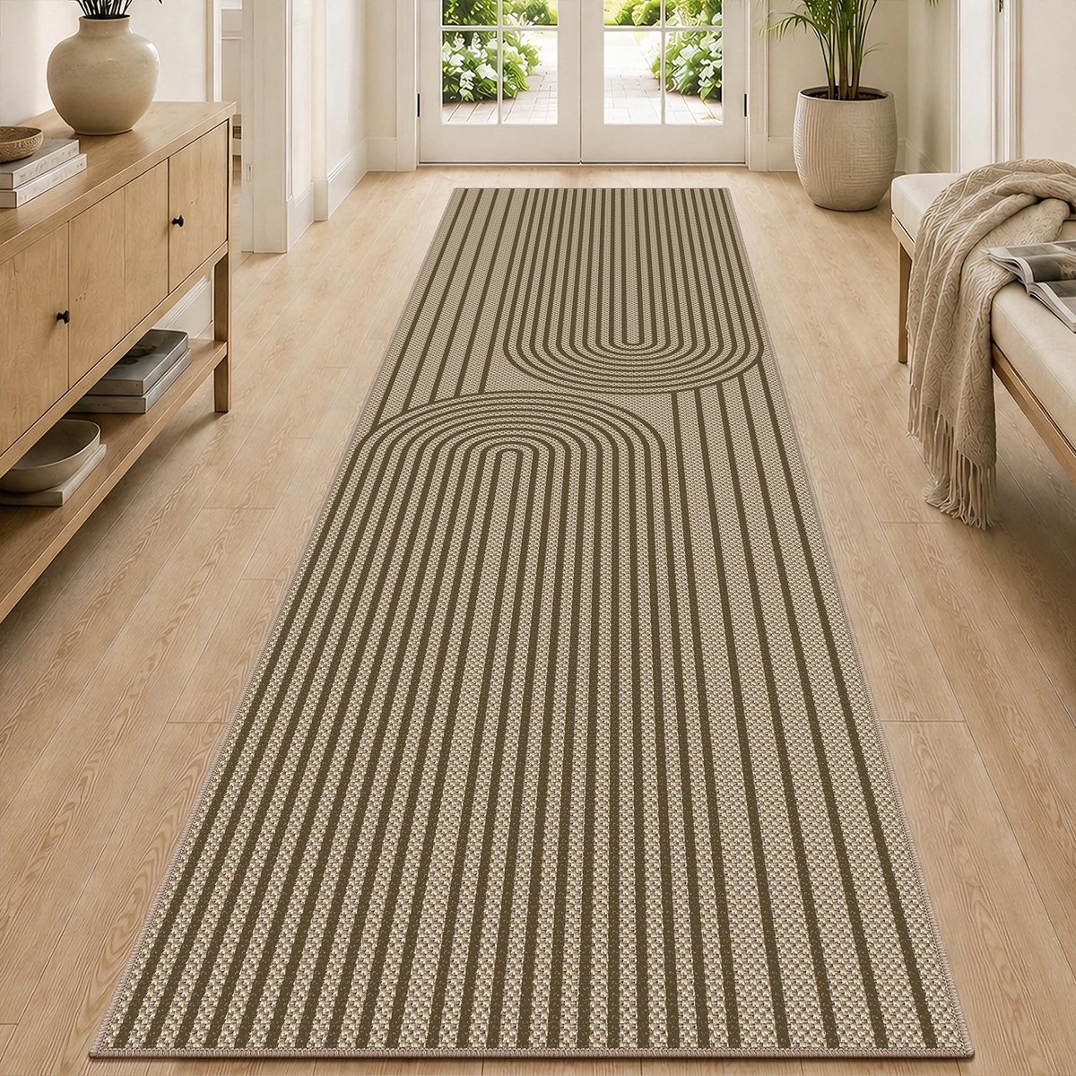 Loopmat - Bruin Jute Look 80x300cm voor binnen en buiten