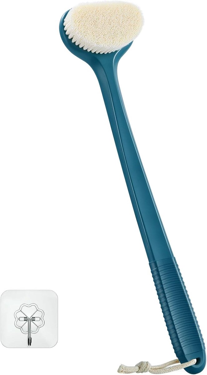Doucheborstel met Lange Handgreep van 43 cm, Antislip Grip, Zachte Exfoliatie voor Rug en Lichaam - Ideaal voor Mannen en Vrouwen