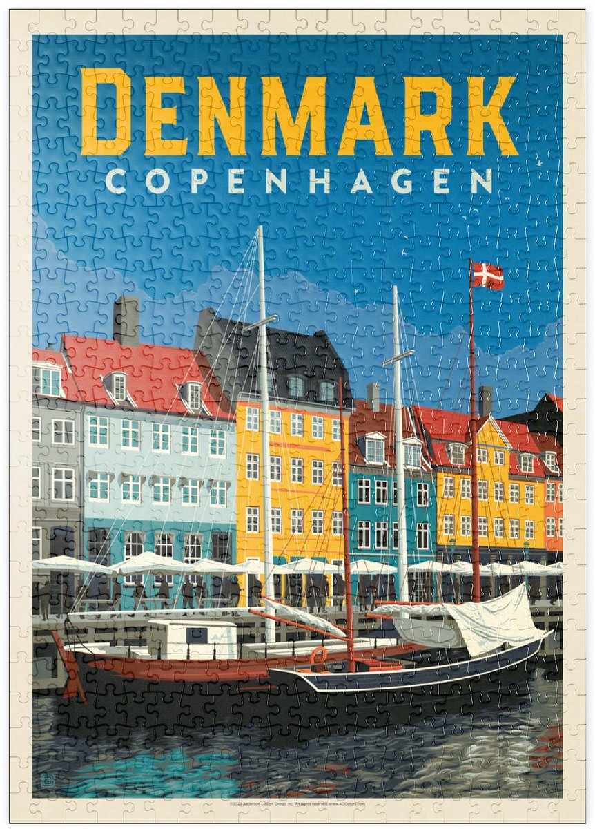 500 Stukken Puzzel - Vintage Poster van Kopenhagen