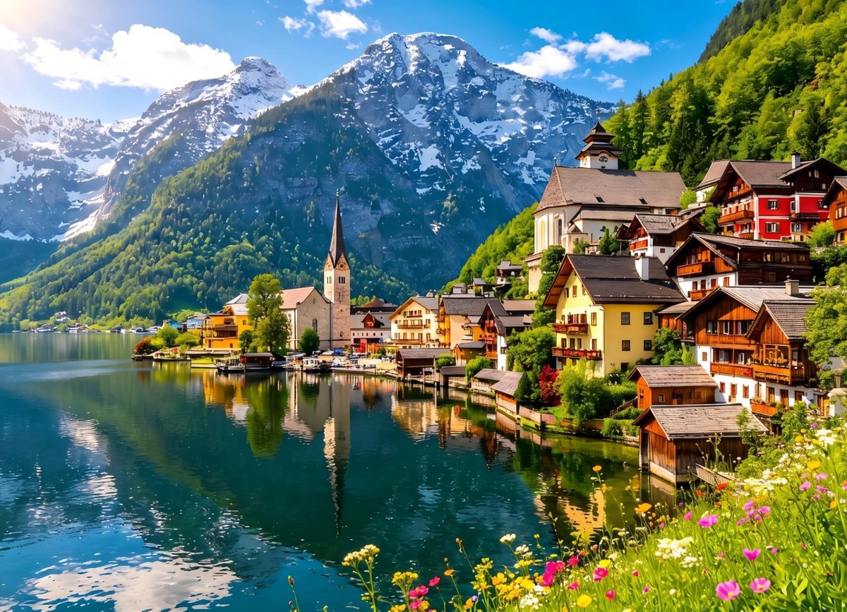 1000-delige Puzzel - Prachtige Reflecties van Hallstatt