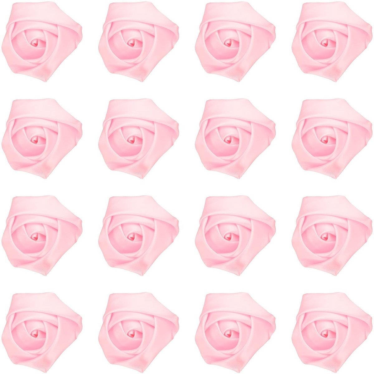 16 Stuks Rozen Broches - Zacht Roze Polyester
