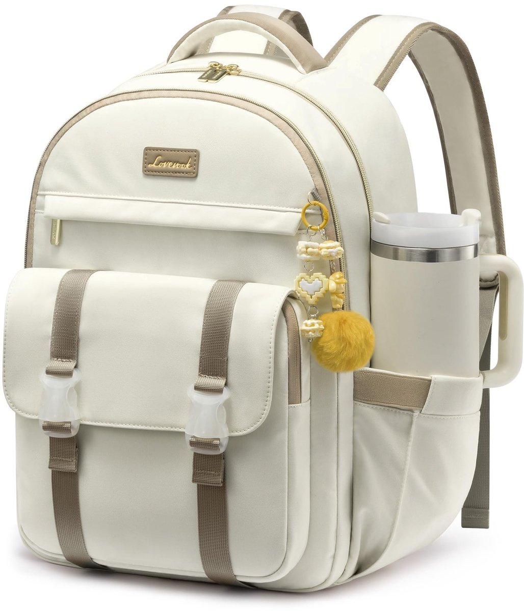 Rugzak voor dames - Grote laptoptas 15,6 inch - Waterdicht en elegant - B-beige