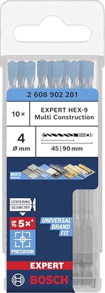 10x Multi Constructie Boor - Ø 4 mm voor Diverse Materialen