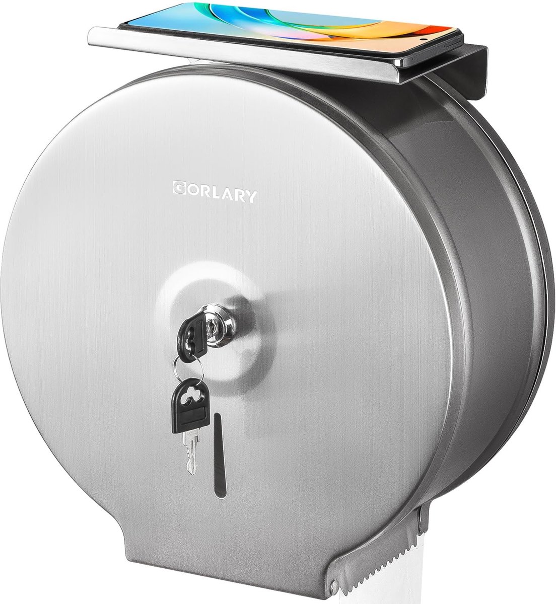 Jumbo Toiletpapierdispenser - Wandmontage met opbergvlak -