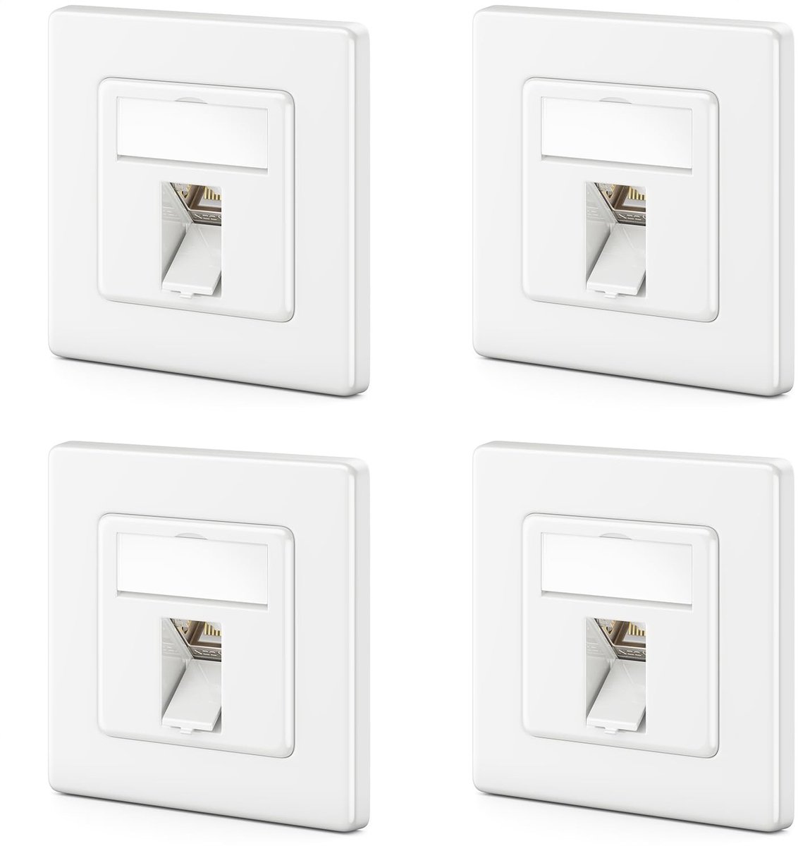 4x CAT7 Netwerkdoos met Keystone Module - Wit