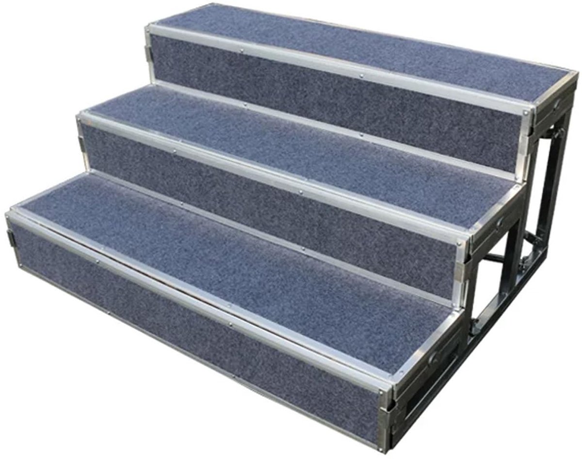 Draagbaar koorplatform - Antislip met 3 niveaus - Grijs