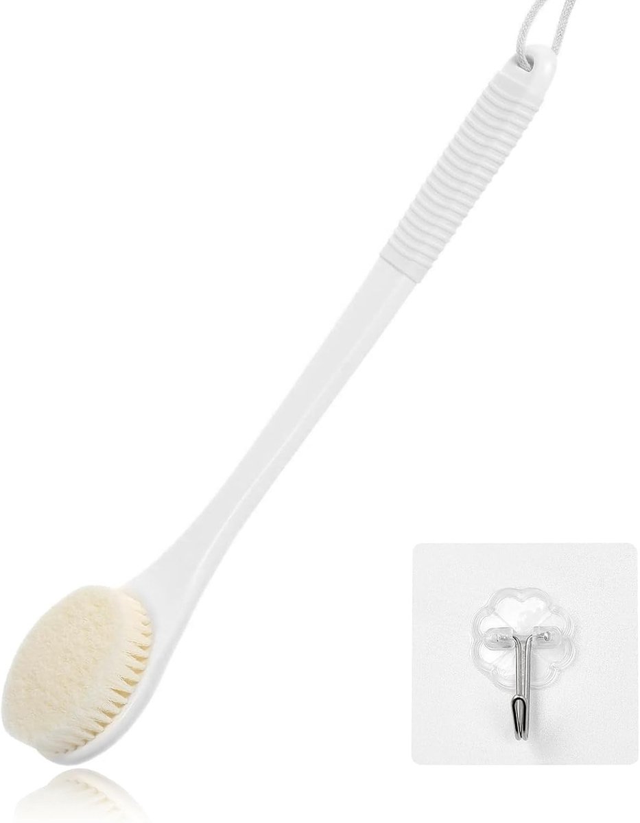 Exfoliërende Lichaamsborstel van 43 cm voor Douche, Zachte en Antislip Rugborstel voor Mannen en Vrouwen, Ideaal voor Verzorging en Ontspanning