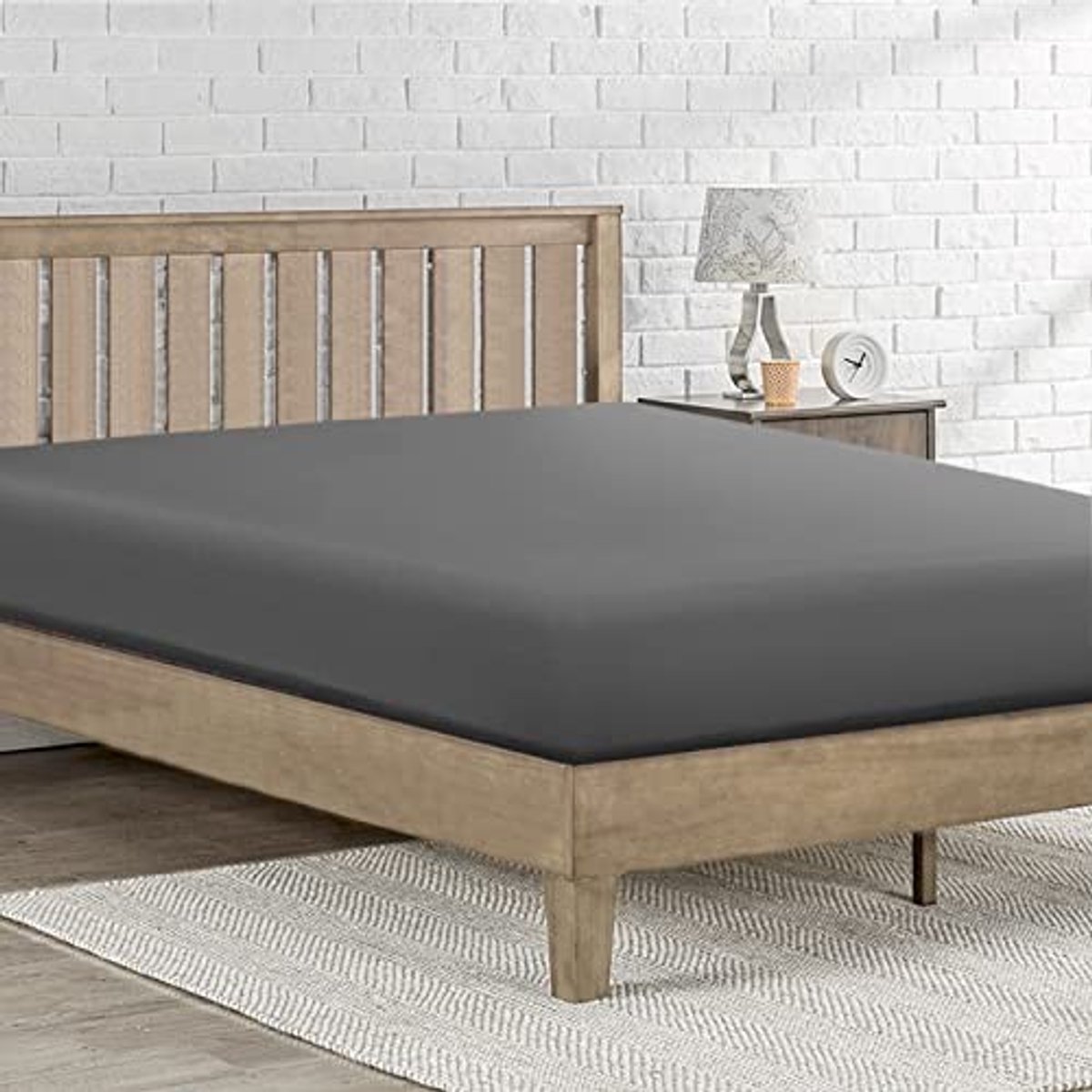 Fitted Sheet - Microfibre - Donkergrijs - 160x200x30 cm