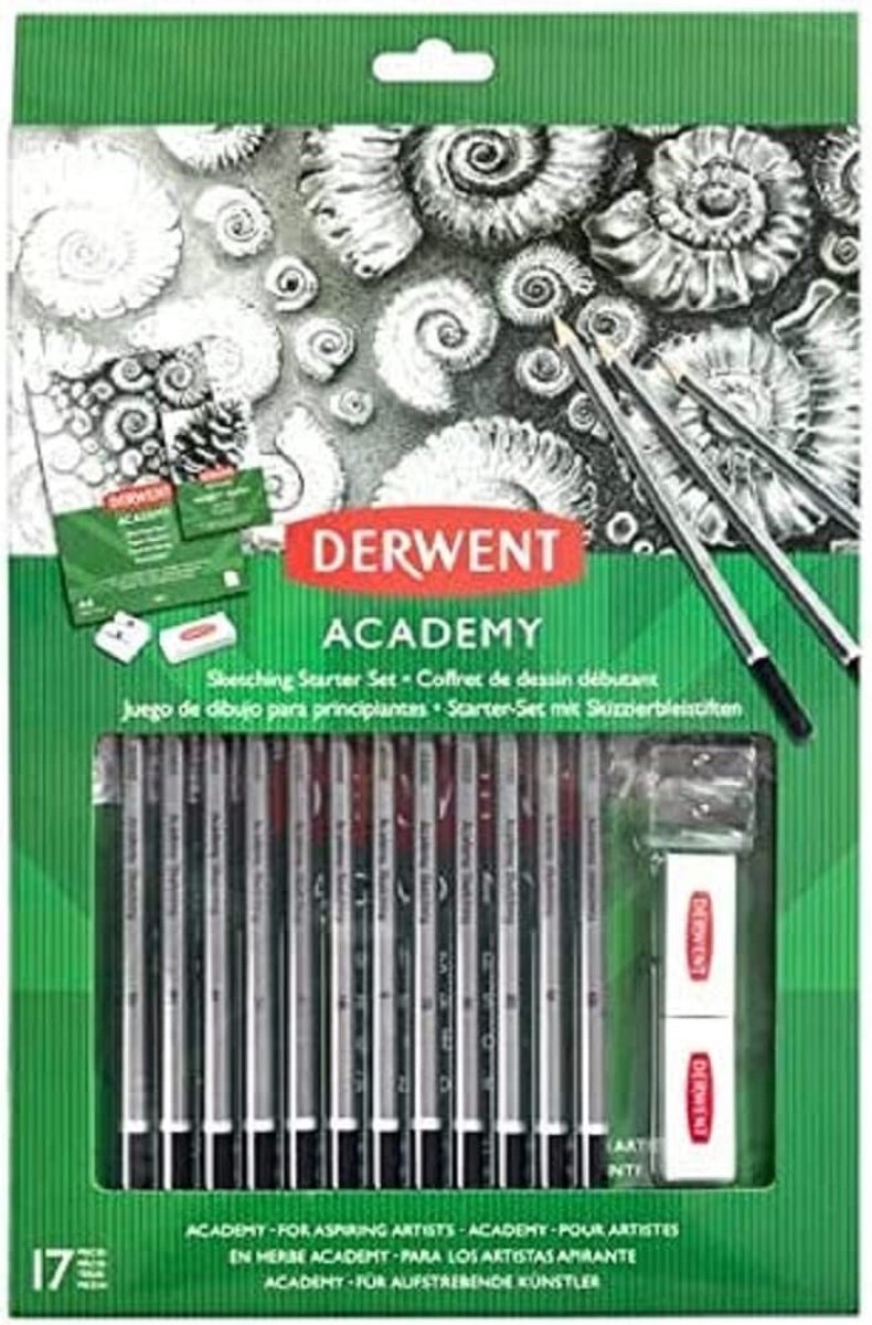 Tekenset voor Beginners - 17 Stuks inclusief Slijper en Gum