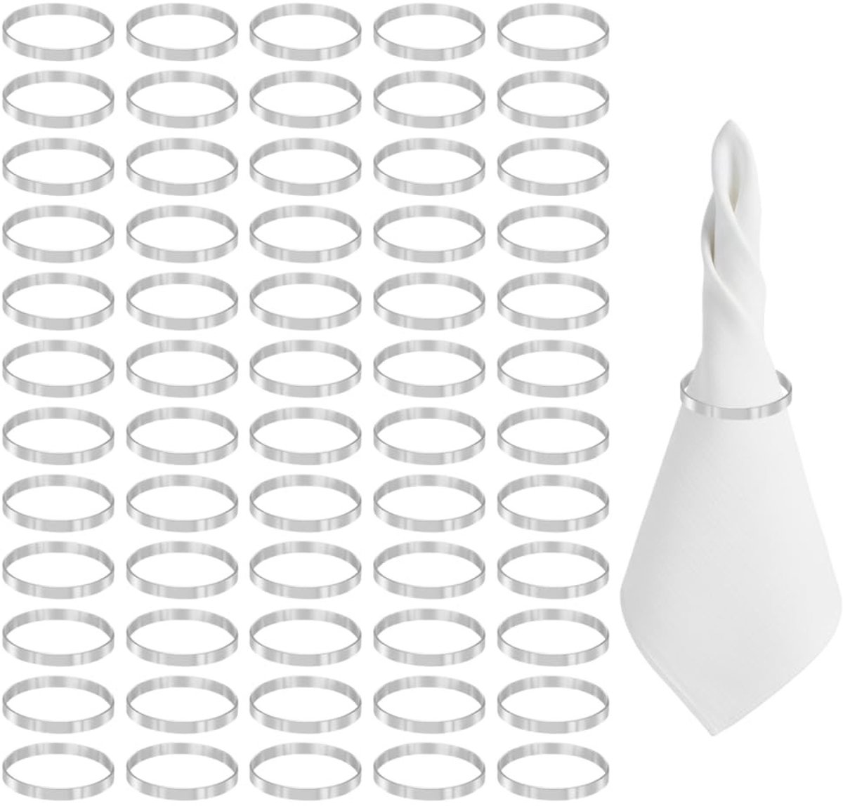 100 Stuks Metalen Servetringen - Ronde Vorm - Goud/Zilver