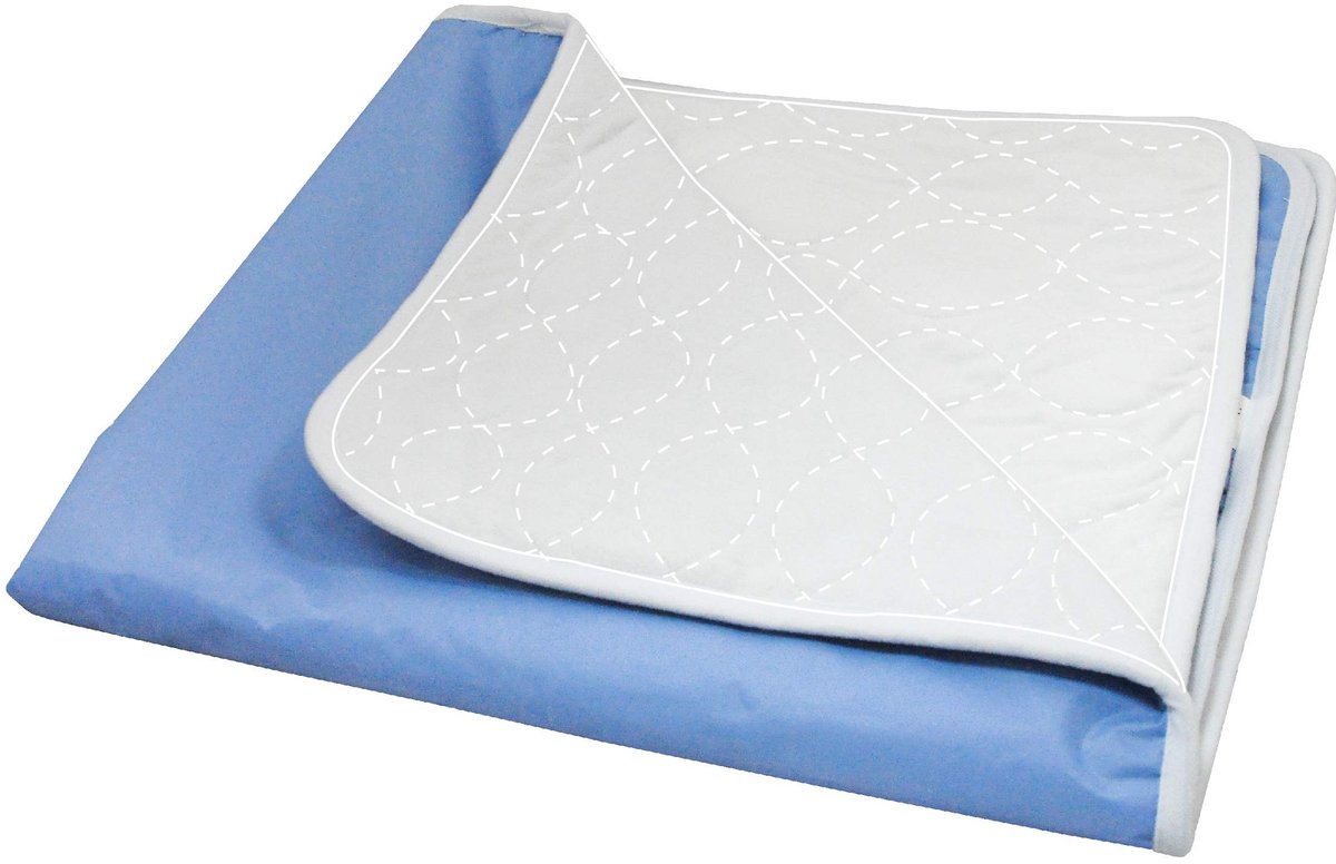 Herbruikbaar bedbeschermmat - Waterdicht en absorberend - Wit - 86 x 91 cm