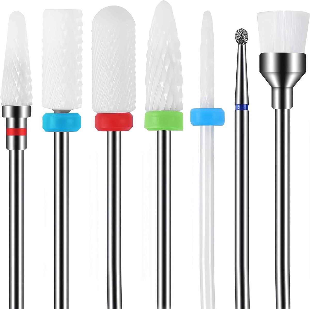 Professionele Nagelfrees Bits Set voor Elektrische Nageldrill - 7 Delen, Keramisch, Voor Manicure en Pedicure Thuisgebruik