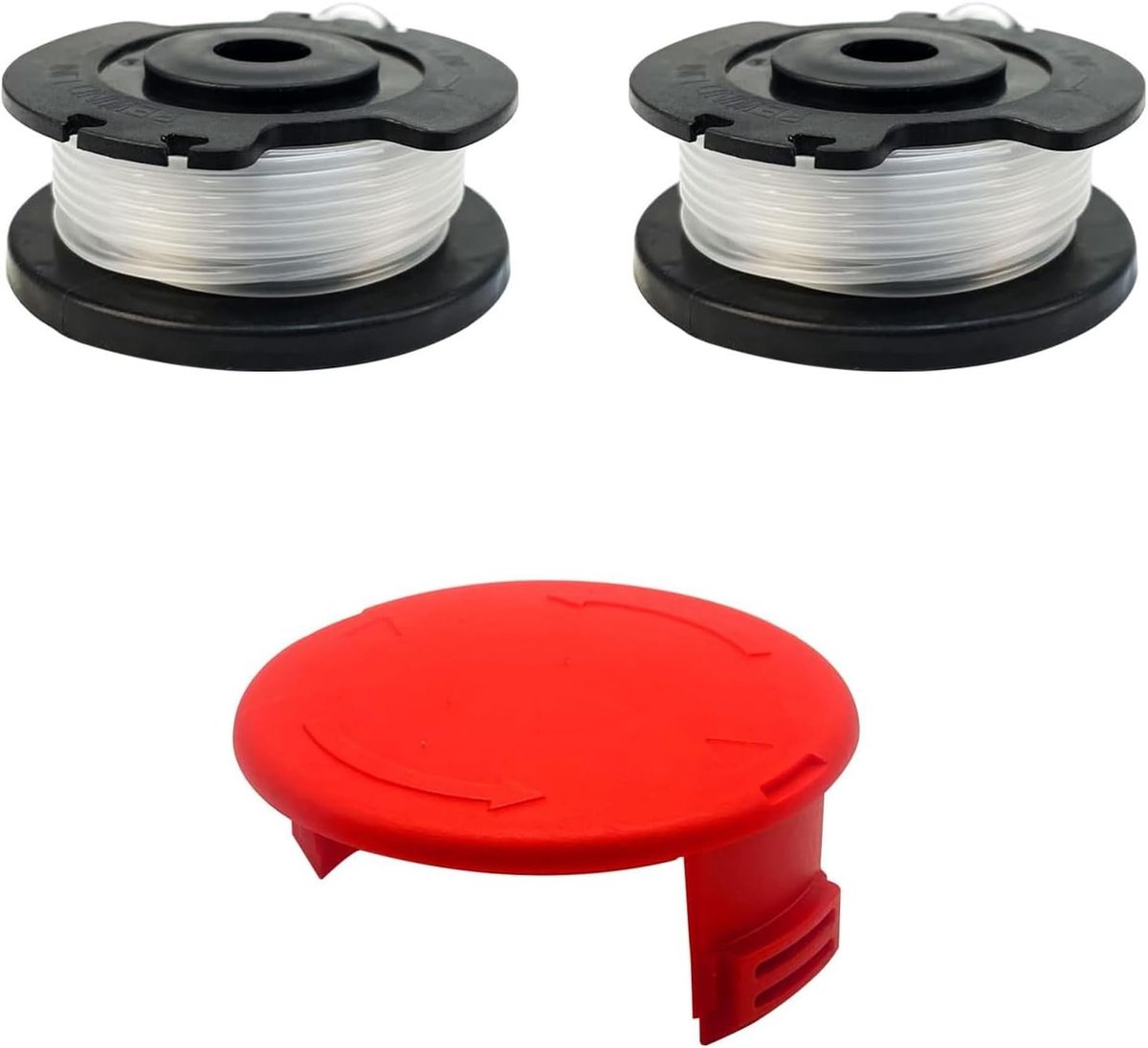 Vervangingsspoelen voor Grastrimmer met Rode Kap, Flexibele Nylon Spoelen voor Tuin en Gazon Accessoires