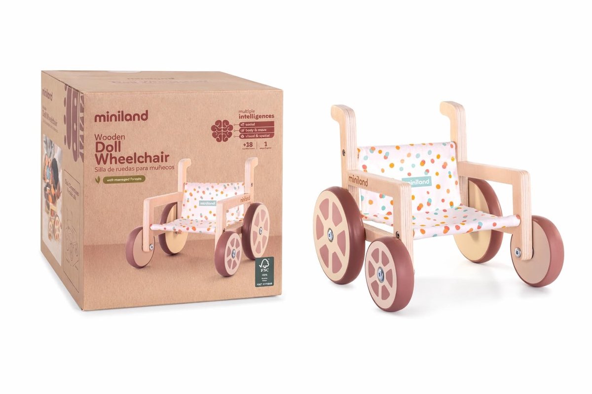 Rollator voor poppen tot 38 cm - Gemaakt van milieuvriendelijke materialen