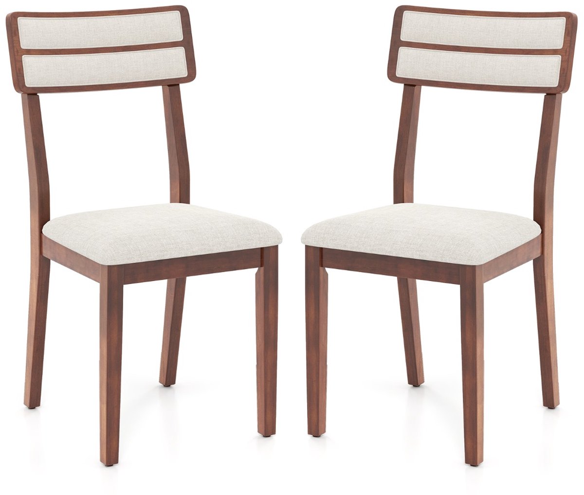 SureDeal® - Eettafel - Eetkamerset - Stoelen - Tafel Rustieke Stijl - Rubberhouten Poten Stoelen - Hoge Rugleuning - 110x78x77 cm - Beige+Bruin