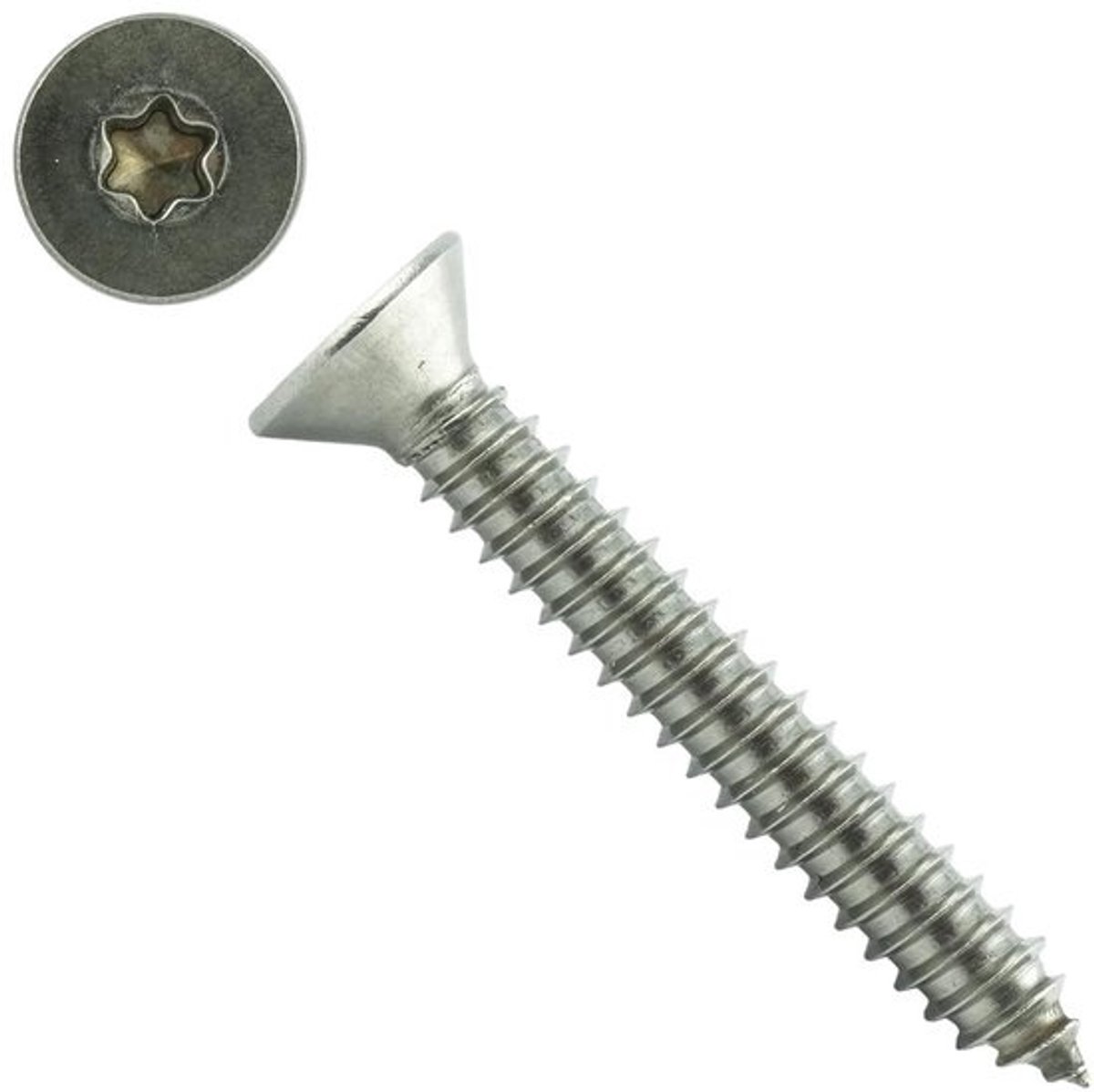 Houtbouwschroeven Roestvrij Staal - Spaanplaatschroeven Torx - Houtconstructies Buiten - Volledig Schroefdraad - 35 x 30 mm - Zilverkleurig