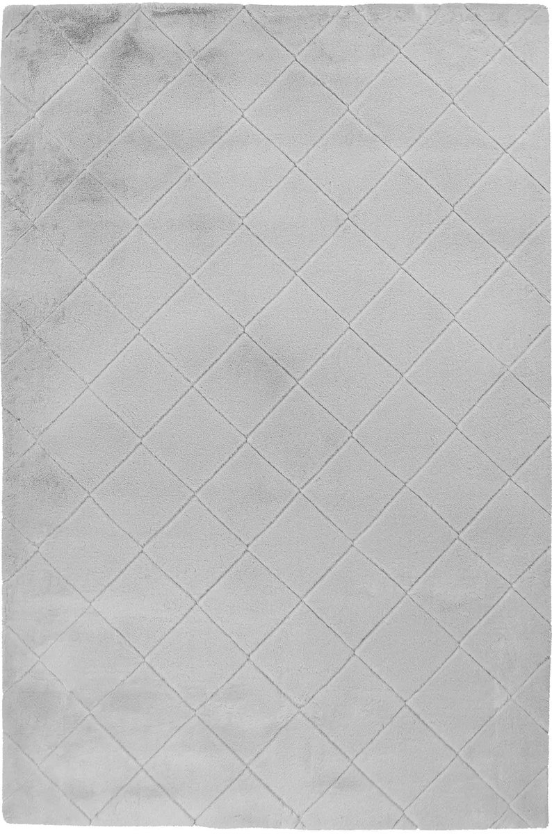 Dutch XXL Fluffy Vloerkleed | Tapijt | Imala | Ruiten | Grijs | 160x230 cm