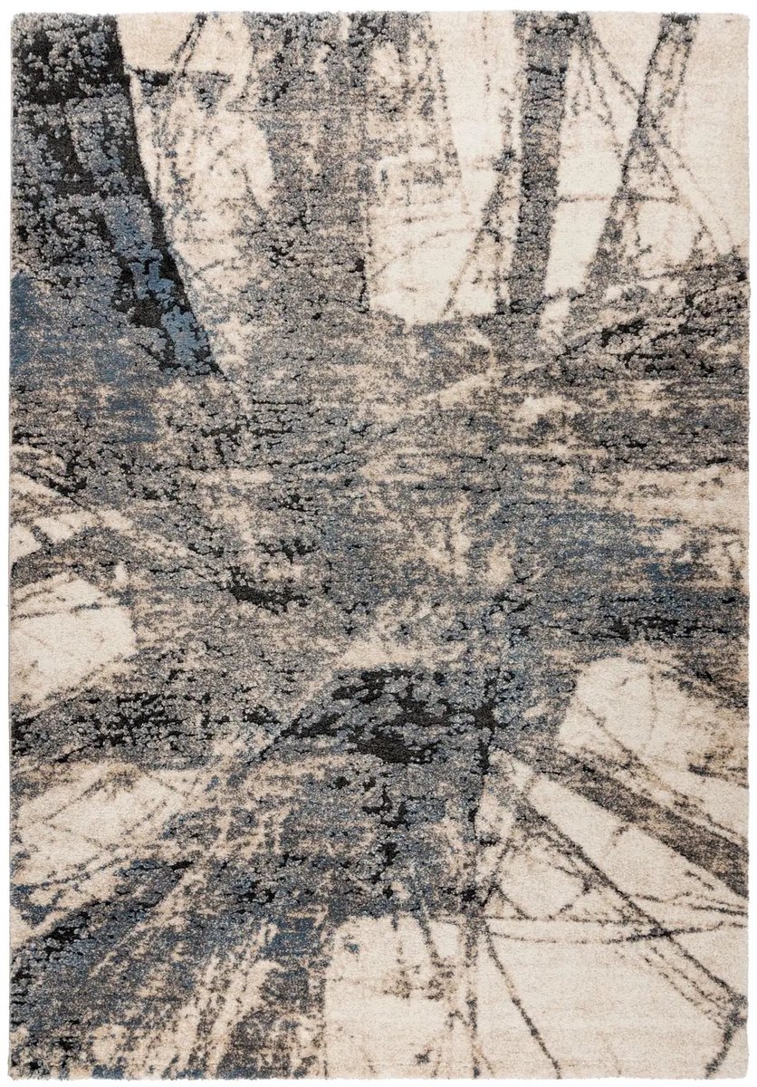 Dutch XXL Hoogpolig Vloerkleed | Tapijt | Firenze | Abstract | Blauw | 80x300 cm