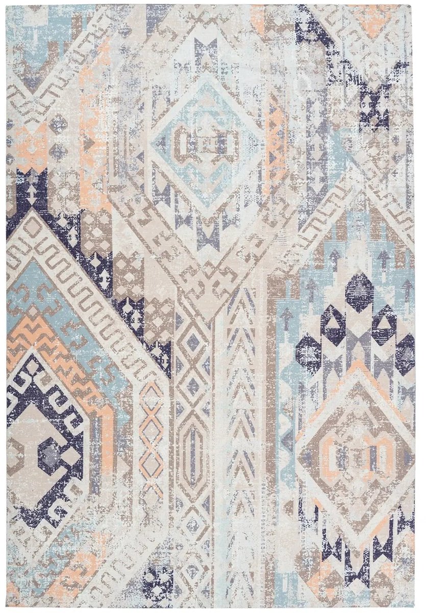 Dutch XXL Bohemian Vloerkleed | Tapijt | Indiana | Geometrisch | Multi/Blauw | 240x330 cm Multi / Blauw