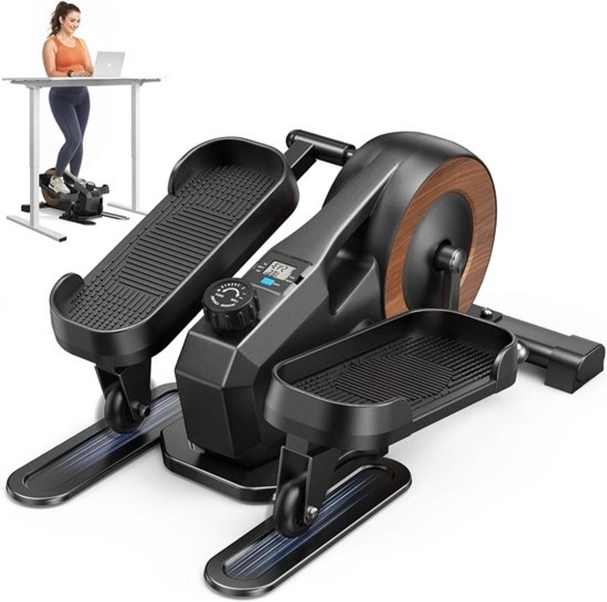 Mini Elliptical Trainer - Hometrainer Benen - Zittend Trainen - Stille Werking - 13.9 kg - Zwart
