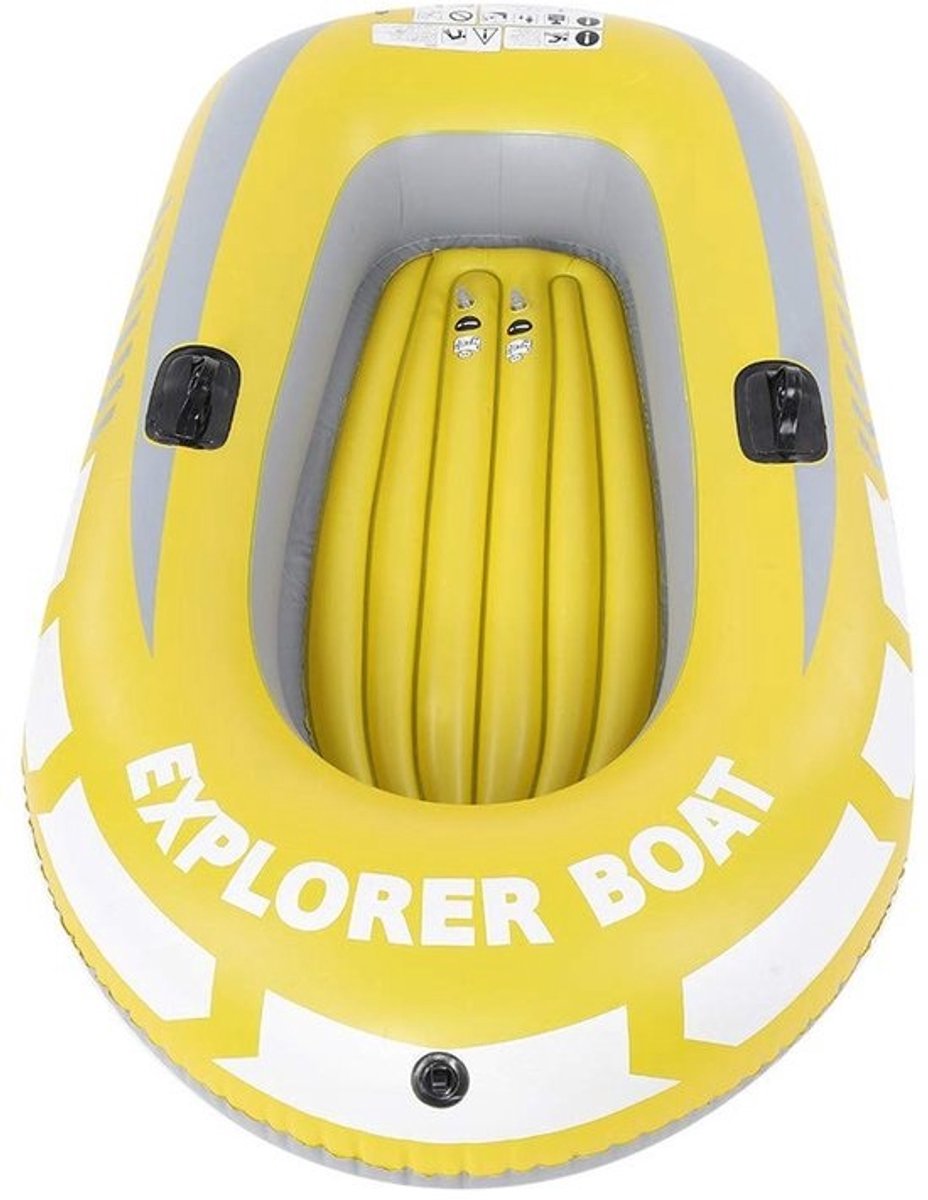 Dailygoods- Opblaasboot Premium Kwaliteit - Opblaasboot 2 Personen - Opblaasbare Boten - Geschikt voor Vissen - Draagvermogen tot 90 kg - Verbeterde Zichtbaarheid - Rubberboot
