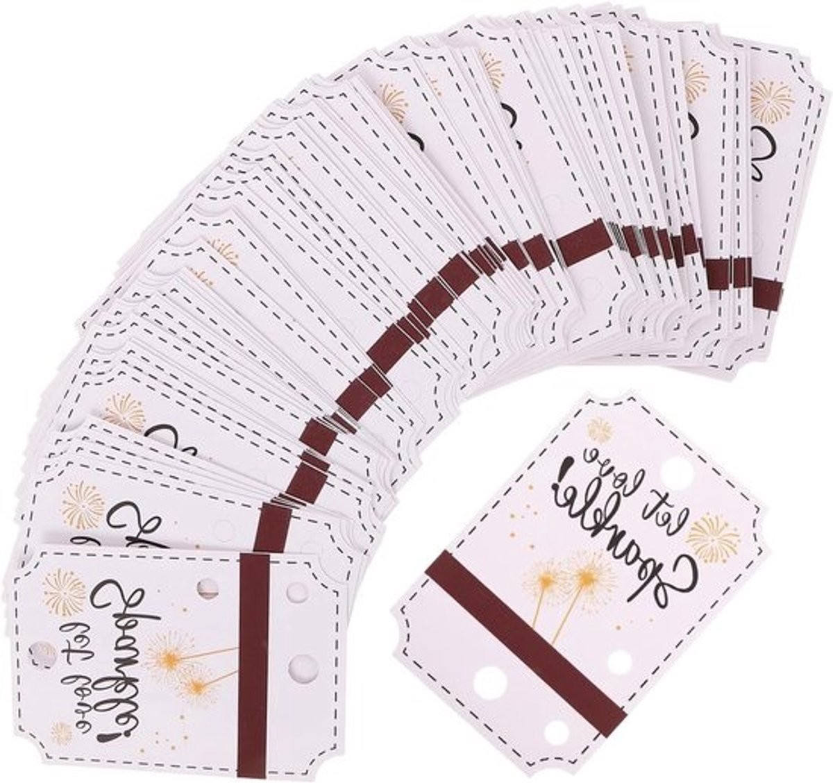 Papieren Hangtags - Cadeau Etiketten - DIY Projecten - Voorgeponst Gat - 7.50X5.00X0.20CM - Wit