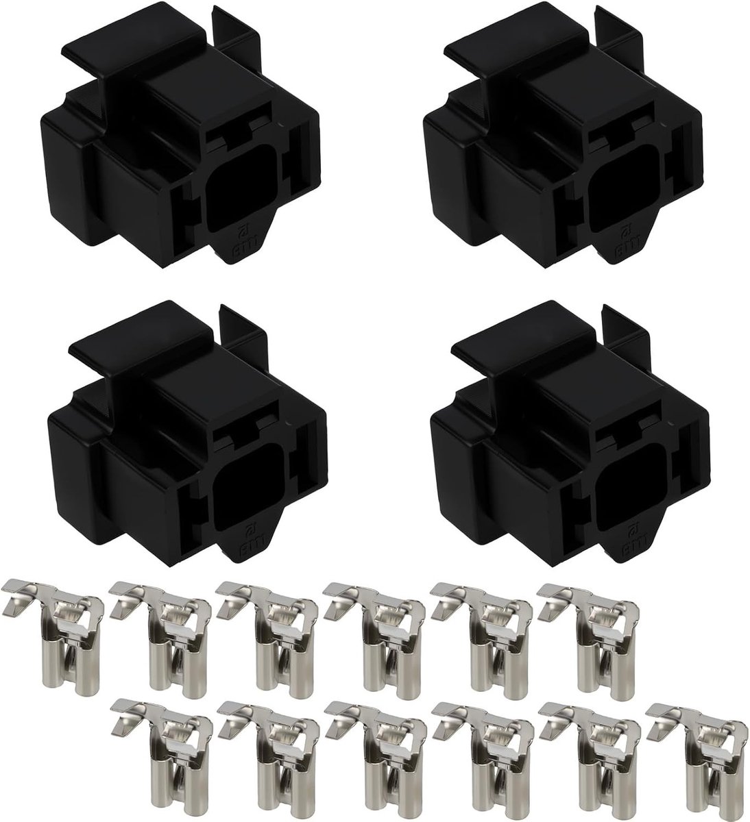 4 Stuks H4 Koplamp Plug 3-Pool met Klemmen, Reparatie Plug voor 12V Voertuigen, Keramische Houder voor Lampen en Verlichting