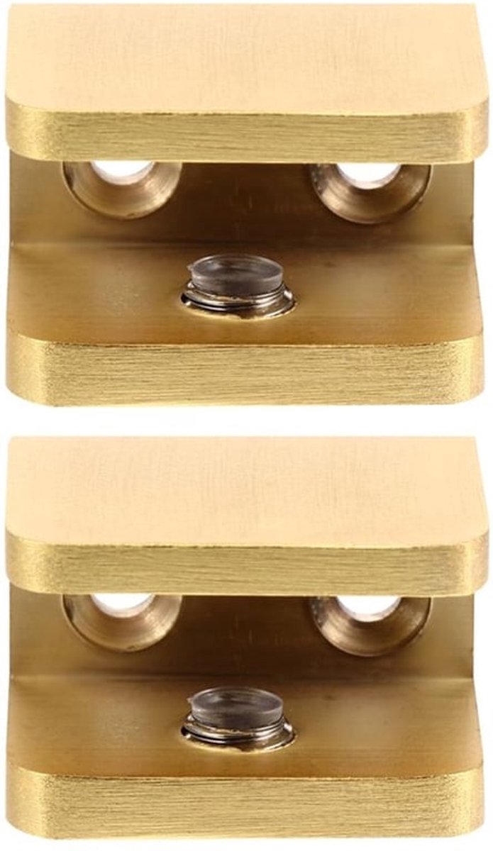 2 Stuks Vierkante Plankdrager Clips Goud Geplateerde Koper Clip voor Ladderleuning Plankhouders