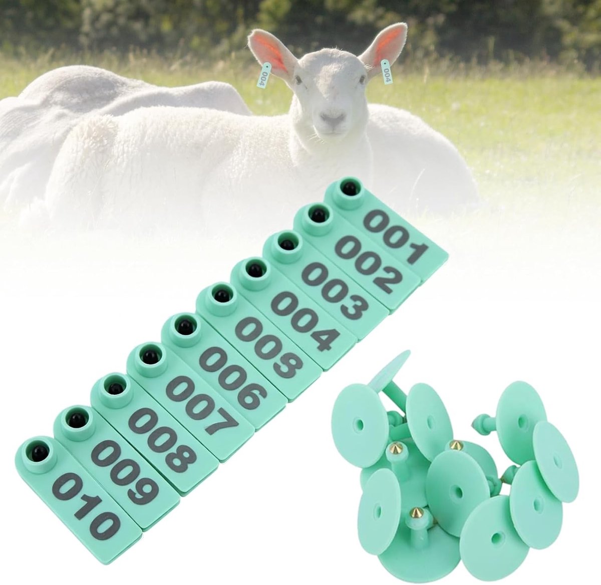 Nummering 001-100 Oortags voor Schapen en Geiten, Dierenidentificatie en Identificatietools