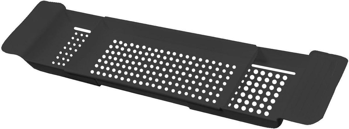 Badkuip Plateau - Badtafel Organizer - Ontspannen in Bad - Uitschuifbaar Ontwerp - 55-78 cm - Zwart
