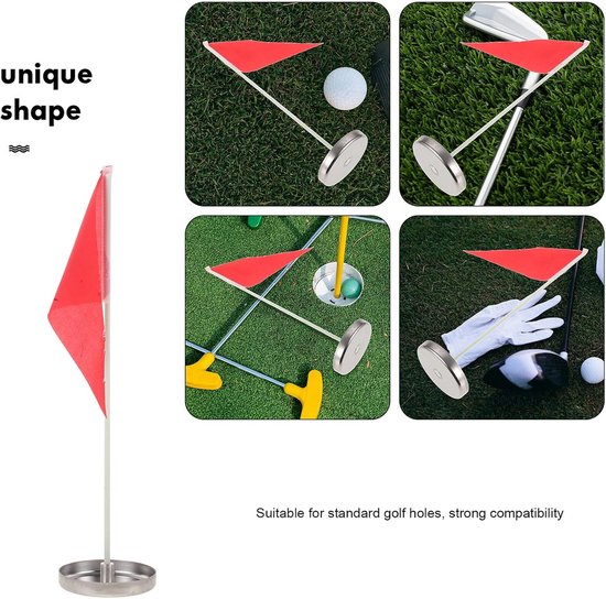 Golf Hole Cup Vlaggen - Putting Oefenbeker Accessoires - Golf Putting Trainen - Hoge Zichtbaarheid - 39.80X20.50X0.40CM - Rood van GOLF — afbeelding 5