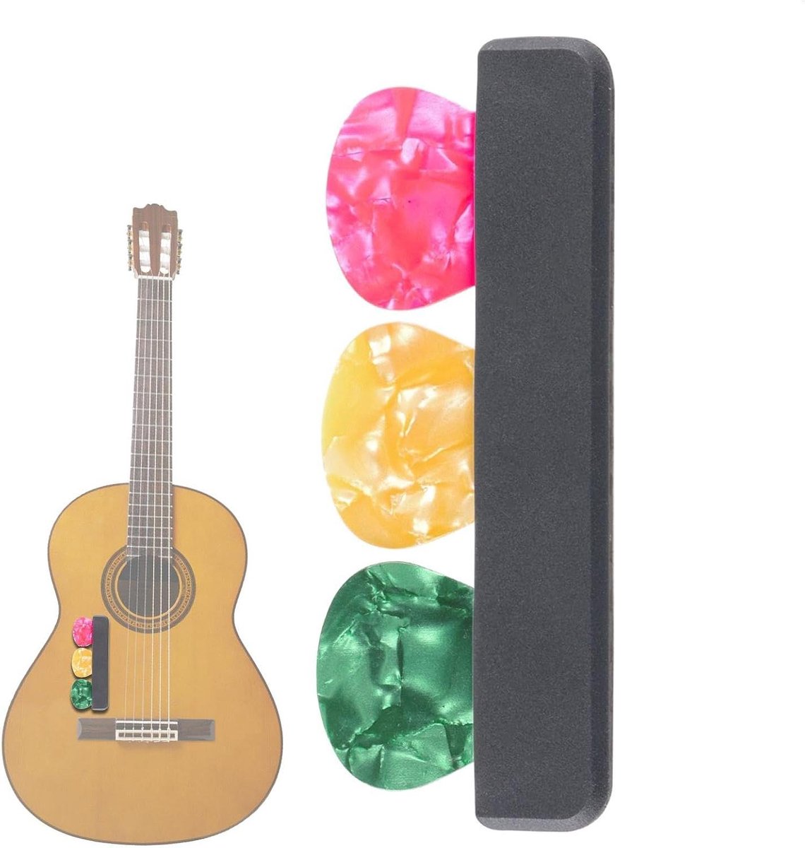 Gitaar Plectrumhouder - Plectrum Organizer - Gemakkelijk Plectrums Pakken - Ingroefd Ontwerp - Past op Gitaar - Meerkleurig