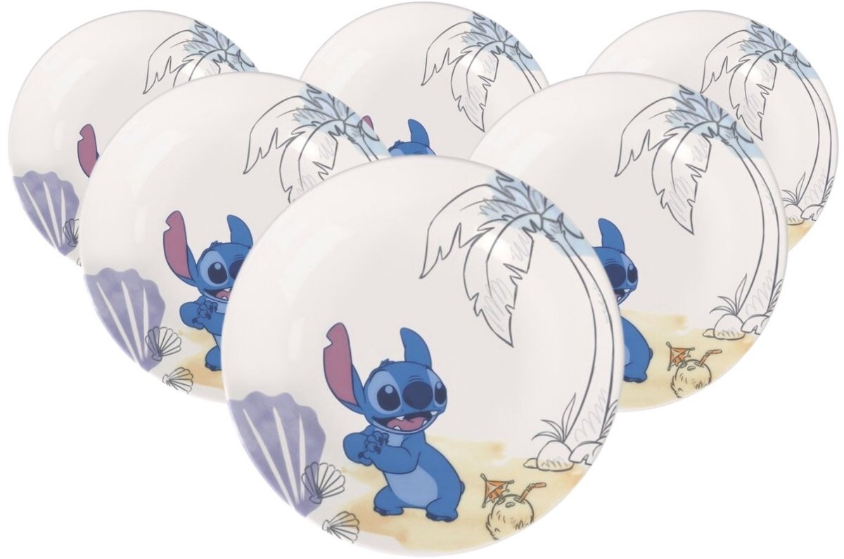 Kinderteller Disney Stitch ø 21,5 cm Set van 6