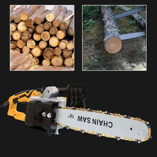 Elektrische Kettingzaag - Houtzaag Machine - Takken Snoeien - Automatische Brandstofinjectie - 35 cm Zaagmaat - Blauw — afbeelding 5