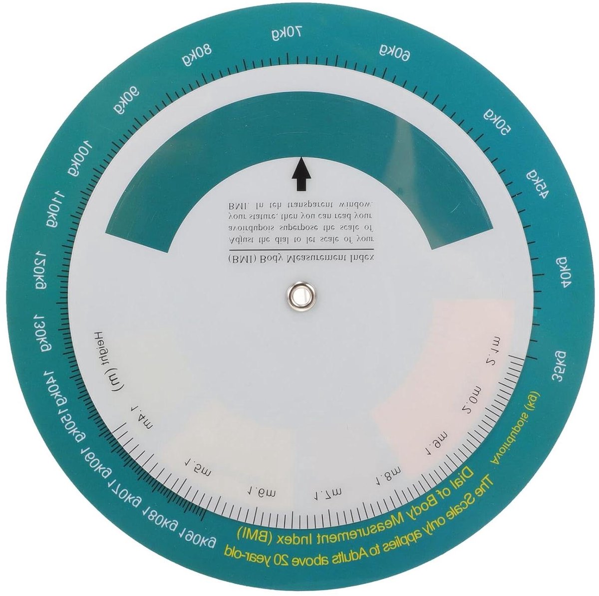 BMI Gezondheidsmeter - Gewichtsindex Kaart - Gezondheid Monitoren - Snel Overzicht Functie - 17 x 17 x 1 cm - Multicolor