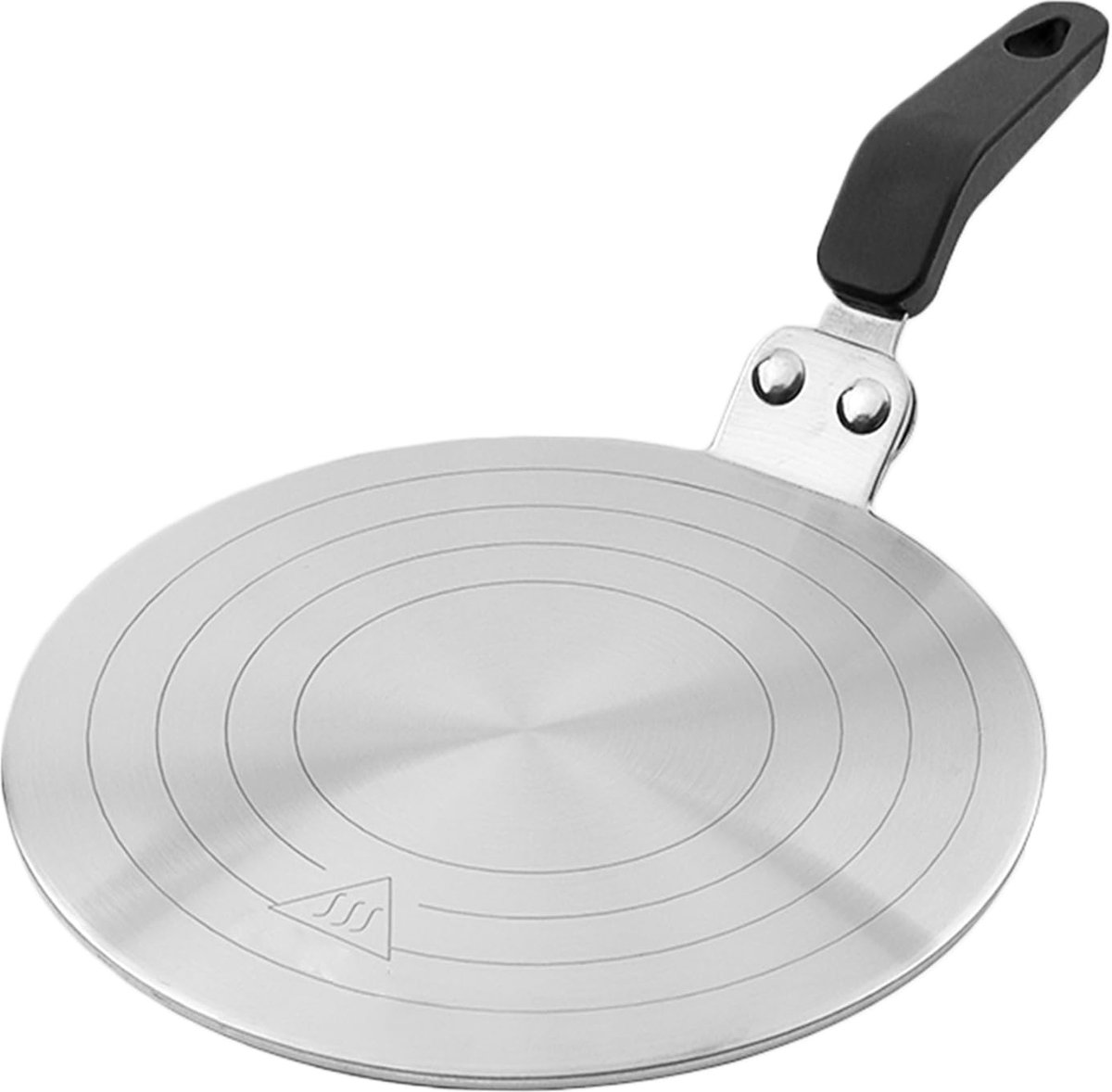 SnelShoppen - Universele inductie adapterplaat Ø 20 cm voor moka-pannen, warmte-isolerende handgreep van roestvrij staal, warmtediffuser voor koken en