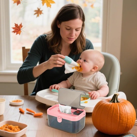 Baby Billendoekjes Warmer - Doekjes Verwarmer Dispenser - Baby Verzorging - Met LED Verlichting — afbeelding 3