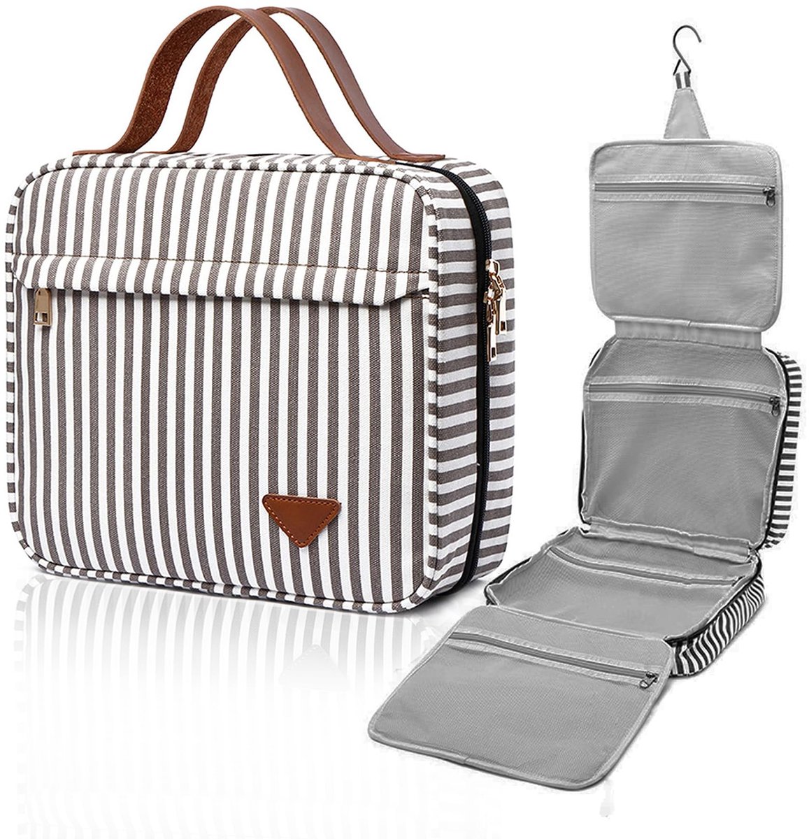 SnelShoppen - Ophangbare Reis-Toilet- en Make-uptas – Ruime Organizer met Haak, Waterdicht, Multifunctionele Reistas voor Vakantie, Kamperen, en Thuis