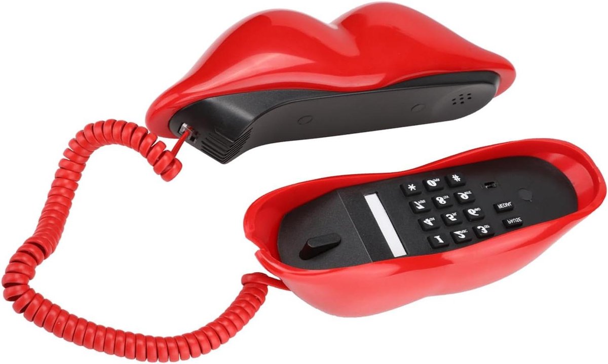 Huistelefoon Lipvorm - Vaste Telefoon Decoratief - Vlotte Communicatie - Stijlvol Lip Design - 22 x 13 x 8 cm