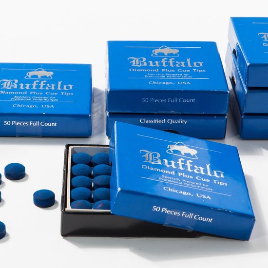 Biljart Keu Pomerans - Keu Tip - Biljart Spelen - Chroom Gelooid Leer - 9mm - Blauw — afbeelding 2